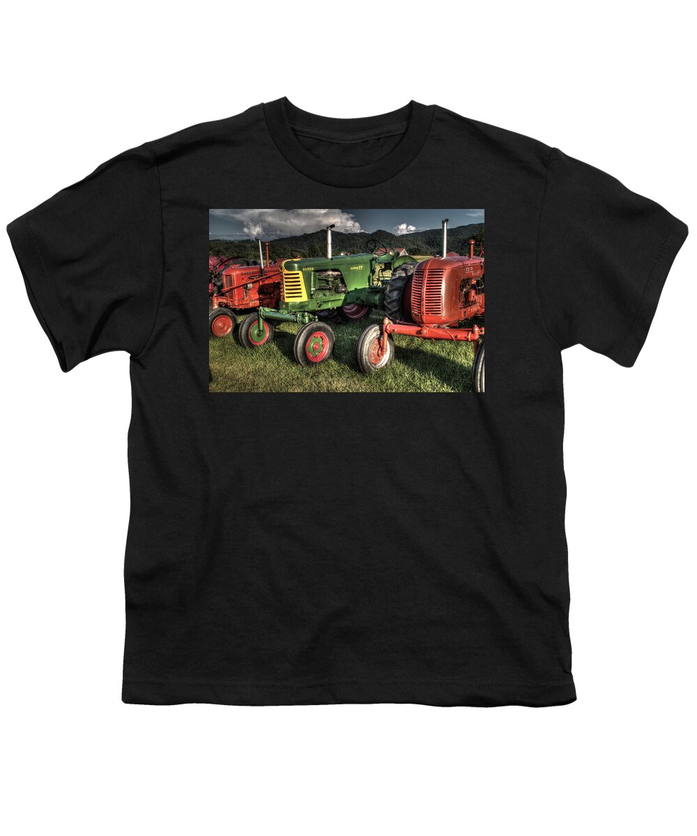 Tractors Youth T-Shirt featuring the photograph Lined Up by Michael Eingle