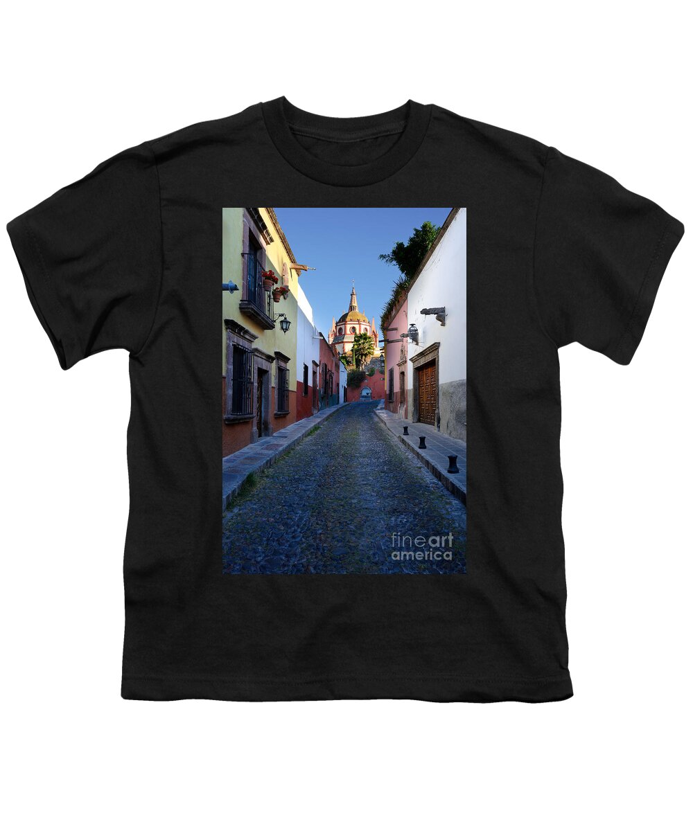 Travel Youth T-Shirt featuring the photograph Looking Down Aldama Street, Mexico by John Shaw