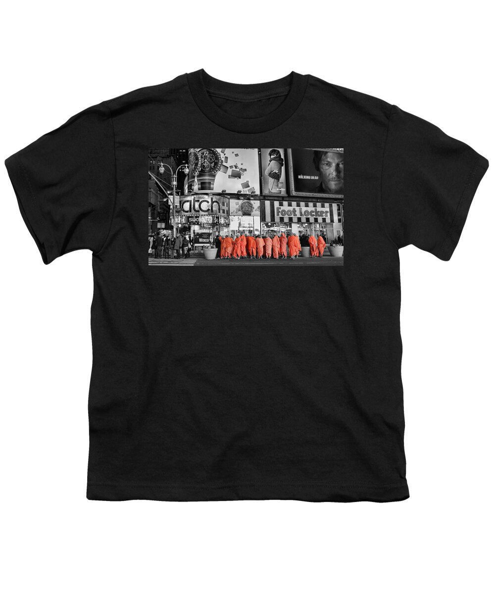 Daryl Youth T-Shirt featuring the photograph Lost in Times Square by Lee Dos Santos