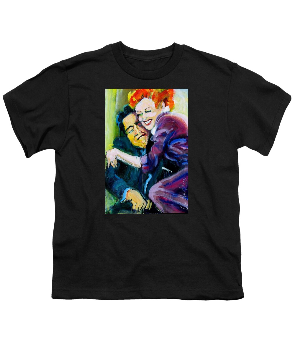 Paintings Youth T-Shirt featuring the painting Lucy and Ricky by Les Leffingwell