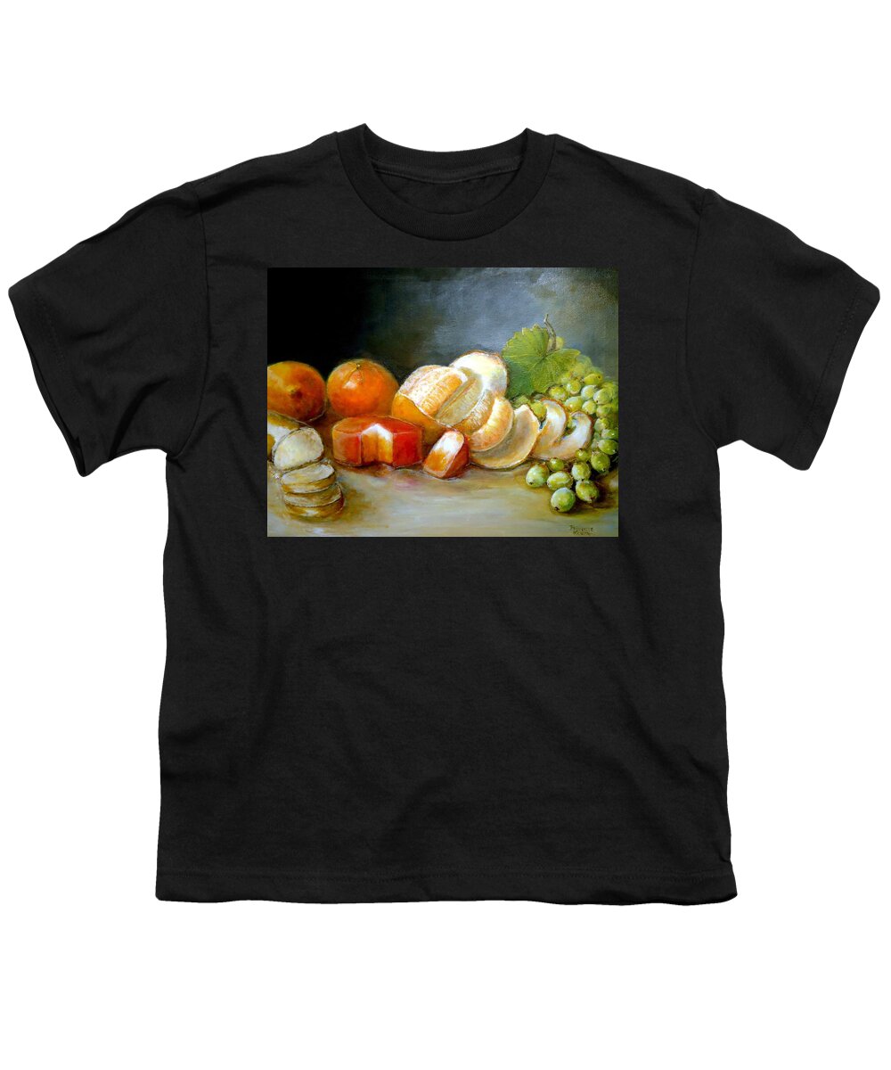 Still Life Youth T-Shirt featuring the painting Luncheon Delight - Still Life by Bernadette Krupa