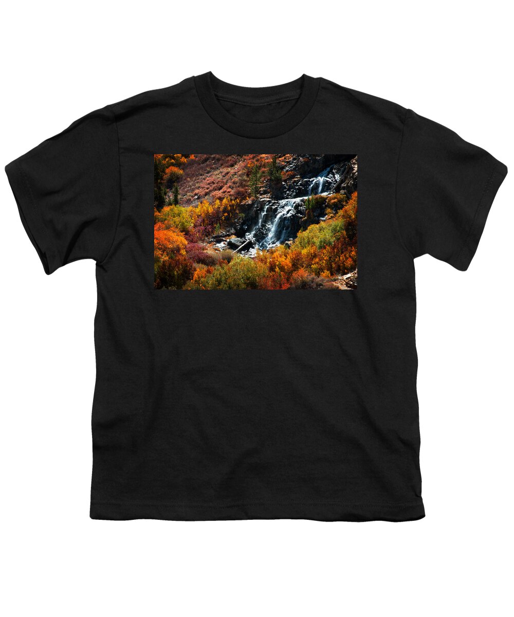 Sierra Nevada Youth T-Shirt featuring the photograph Lundy Canyon Falls by Lynn Bauer