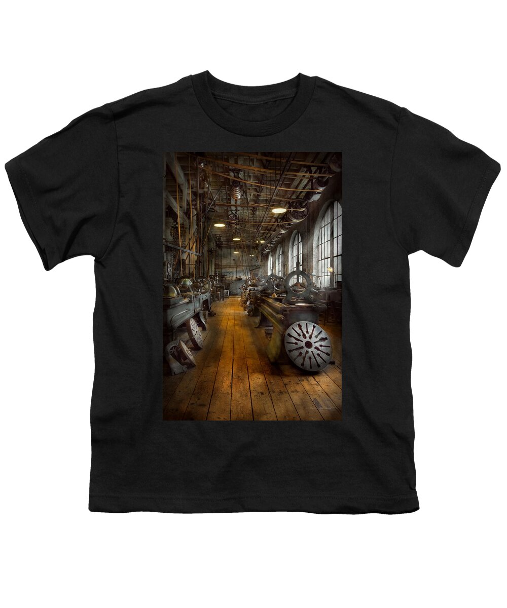 Machinist Youth T-Shirt featuring the photograph Machinist - Lathes - The original Lather Disc by Mike Savad