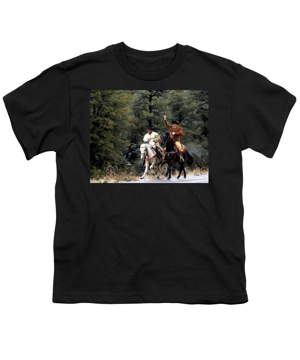 Western Youth T-Shirt featuring the photograph Mail Handoff by Matalyn Gardner