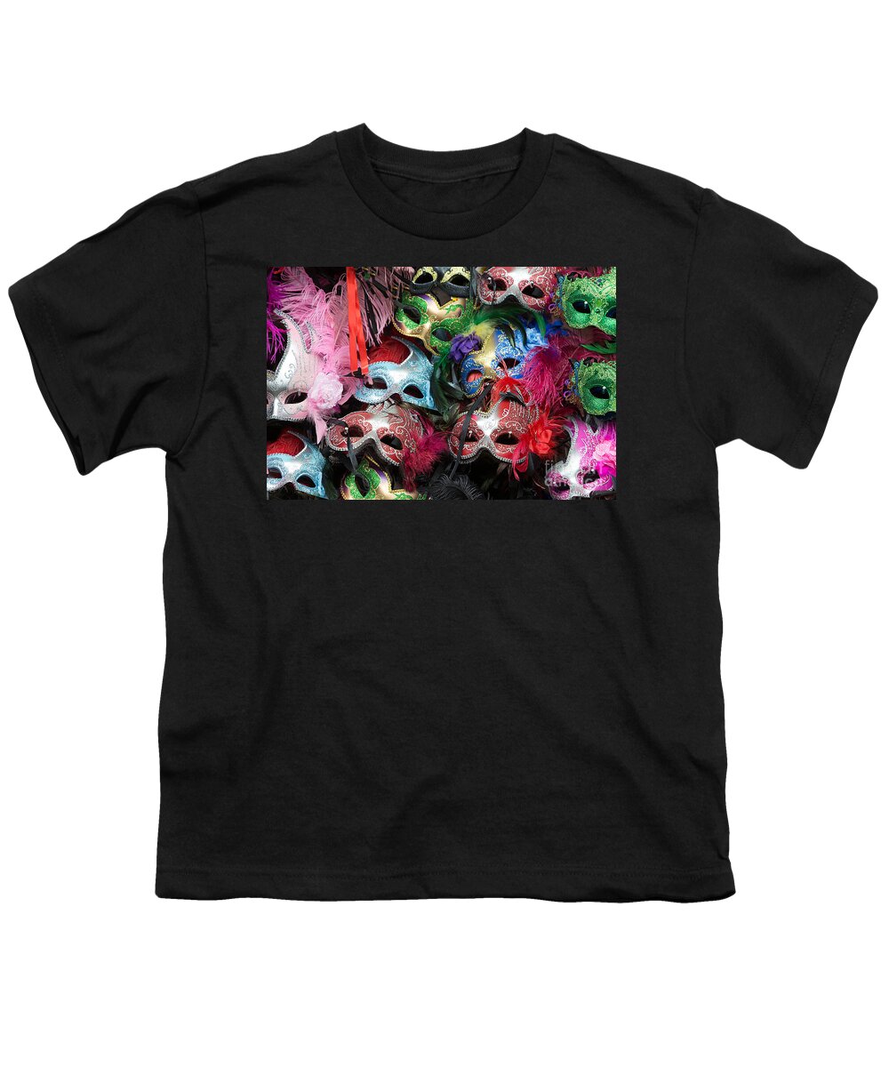 Carnaval Youth T-Shirt featuring the photograph Mardi Gras Masks by Jerry Fornarotto