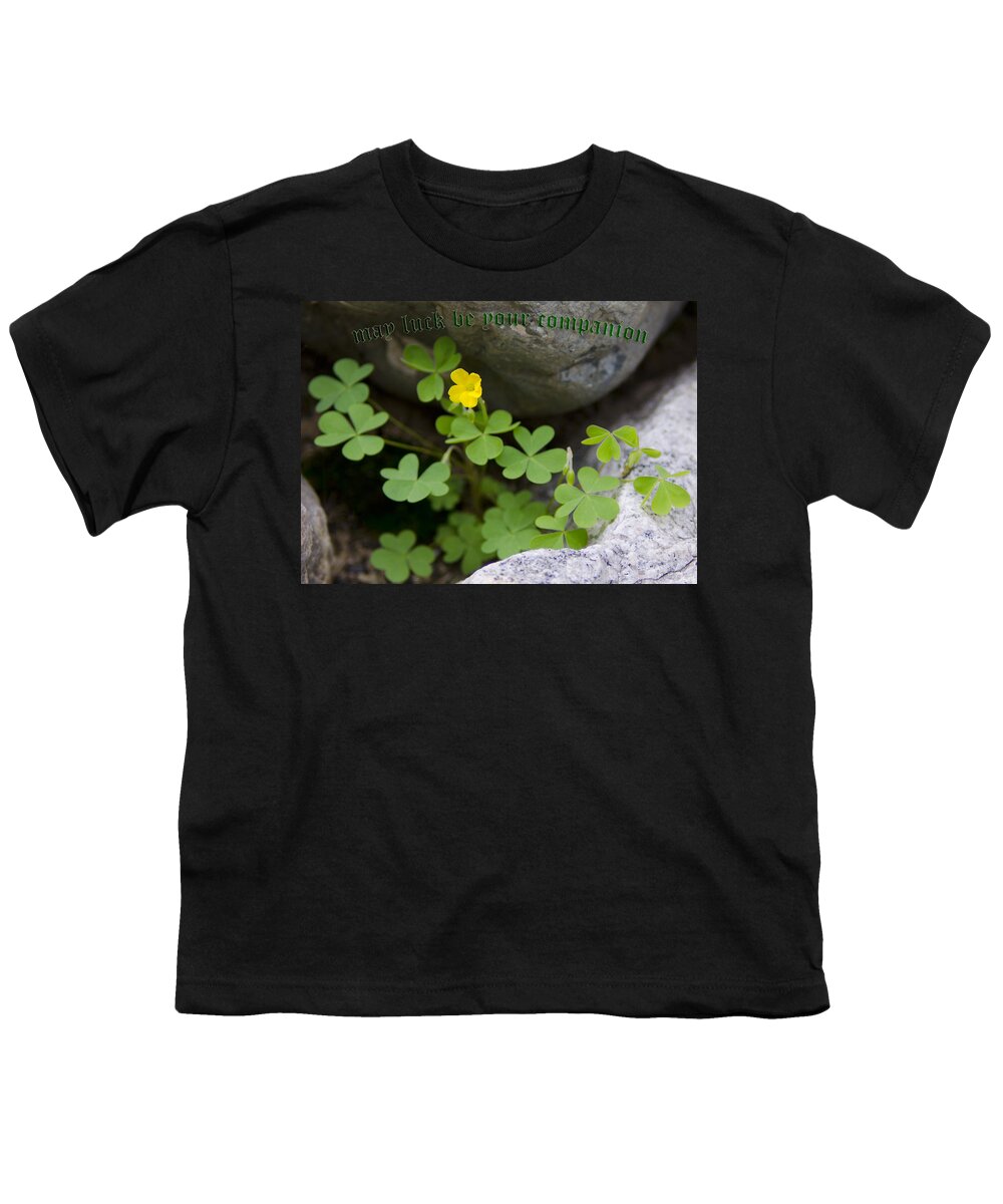 Clover Youth T-Shirt featuring the photograph May Luck Be Your Companion by LeeAnn McLaneGoetz McLaneGoetzStudioLLCcom