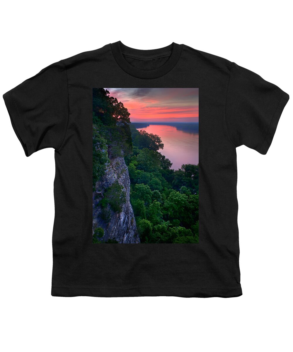 2009 Youth T-Shirt featuring the photograph Missouri River Bluffs by Robert Charity