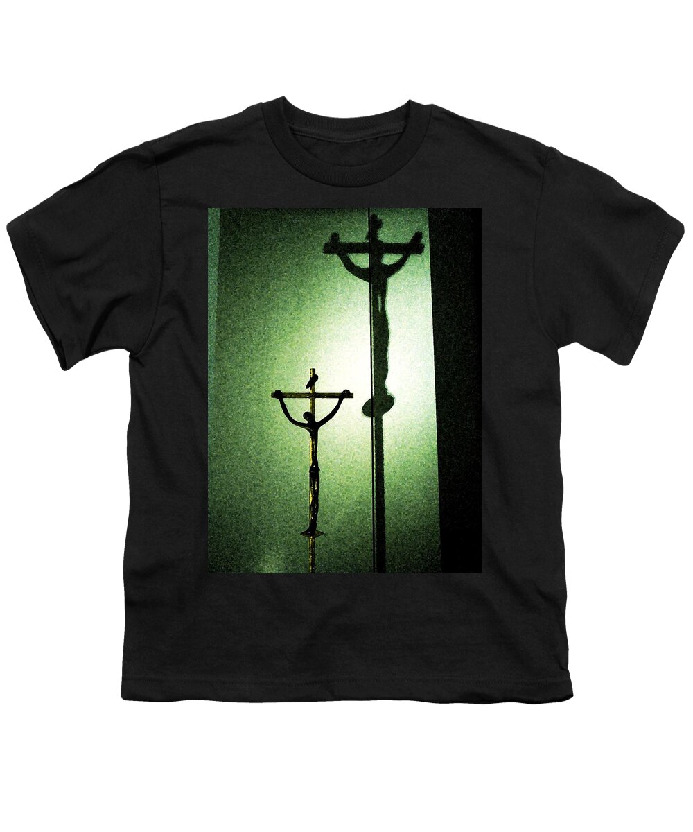 Cross Youth T-Shirt featuring the photograph More than a Shadow by Zinvolle Art