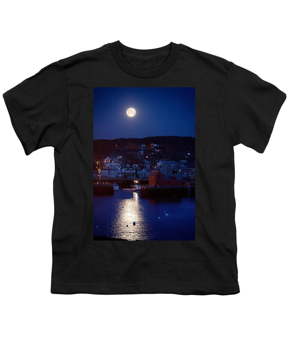 Motif #1 Youth T-Shirt featuring the photograph Motif number 1 moon by Jeff Folger