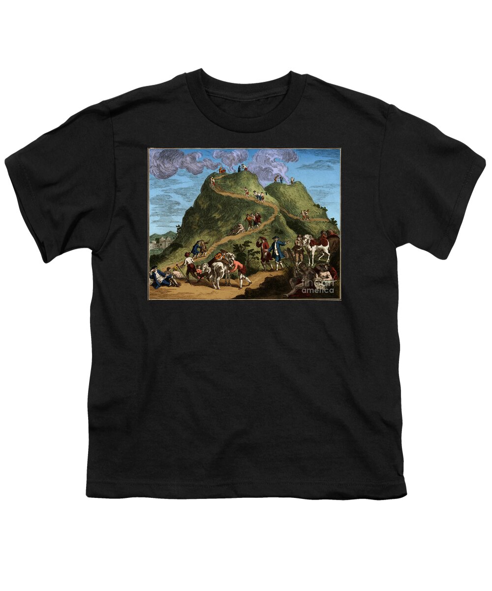 Science Youth T-Shirt featuring the photograph Mount Vesuvius 1750 by Science Source