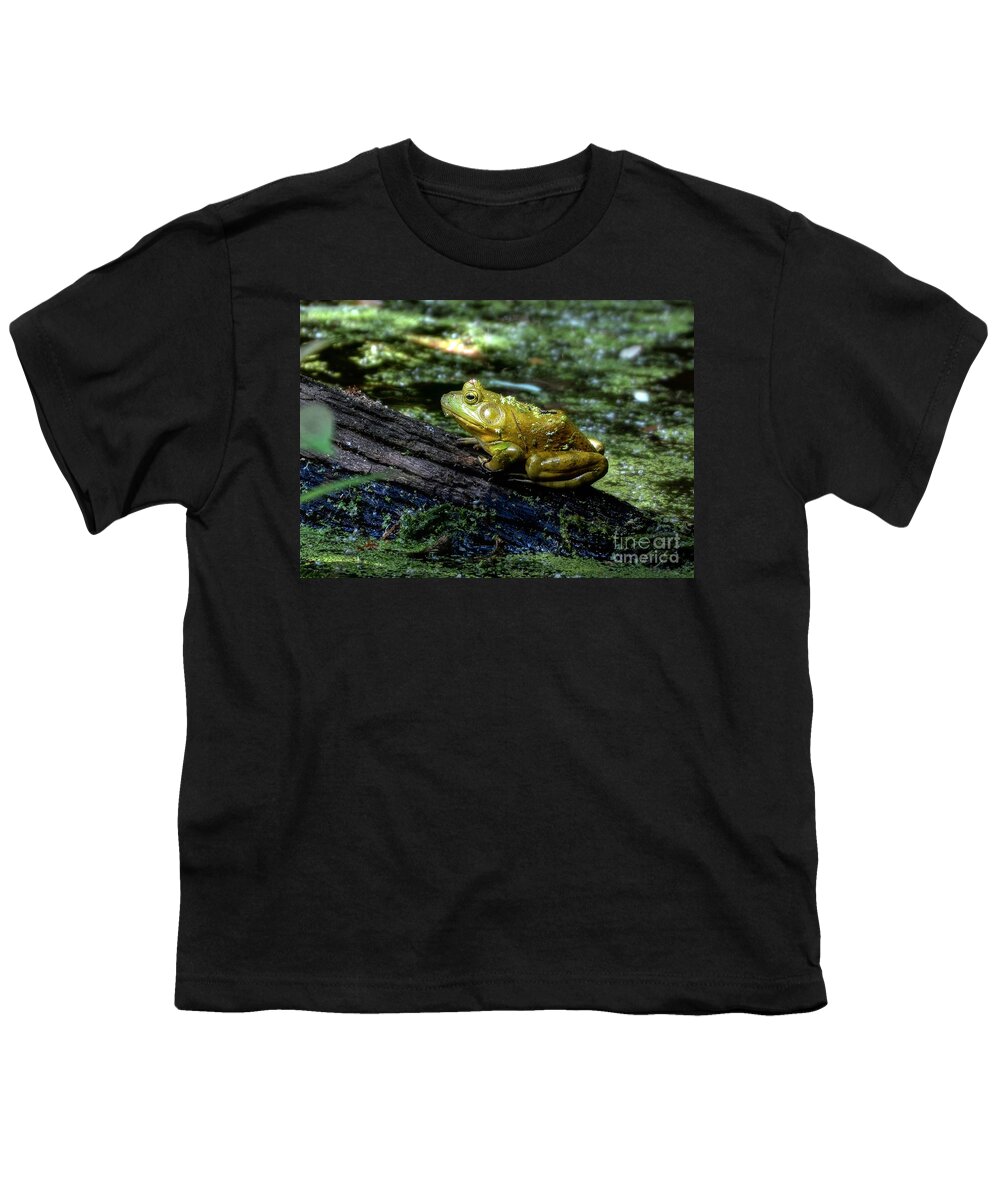 Frog Youth T-Shirt featuring the photograph My Handsome Prince by Kathy Baccari