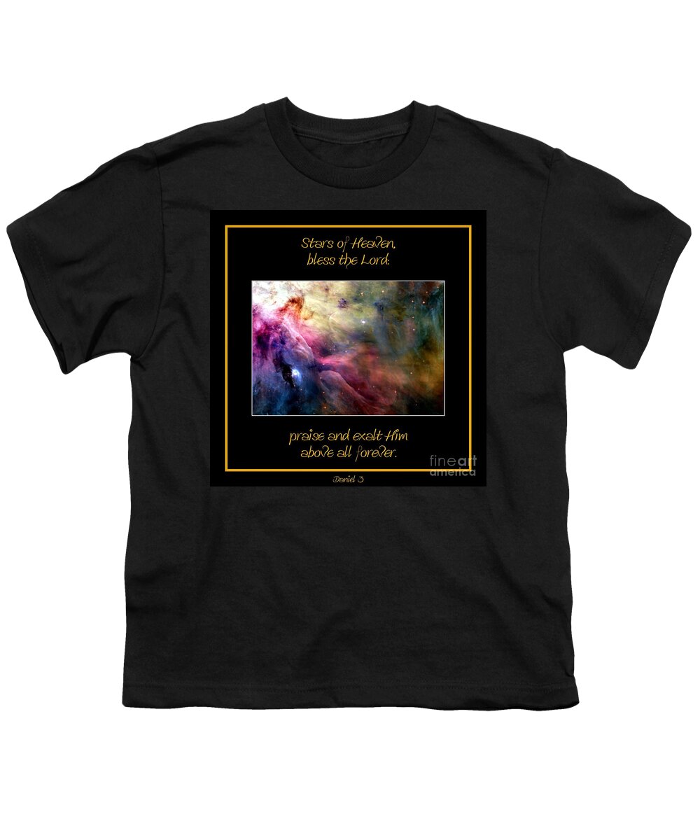 Nasa Youth T-Shirt featuring the photograph NASA Ll Ori And The Orion Nebula Stars of Heaven bless the Lord by Rose Santuci-Sofranko