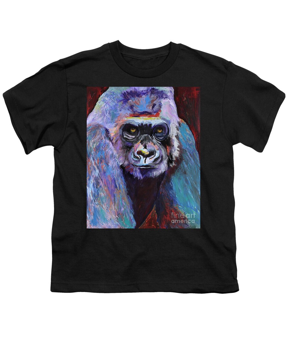 Pat Saunders-white Canvas Prints Youth T-Shirt featuring the painting Never Date A Gorilla With A Nice Smile by Pat Saunders-White