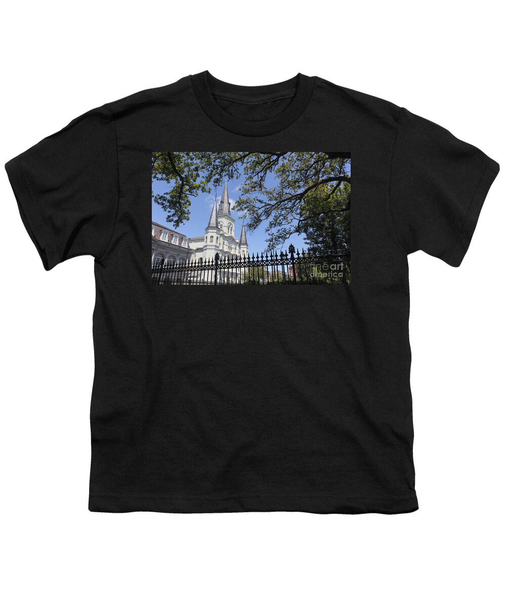 St Louis Cathedral In New Orleans Youth T-Shirt featuring the photograph St Louis cathedral in New Orleans New Orleans 18 by Carlos Diaz