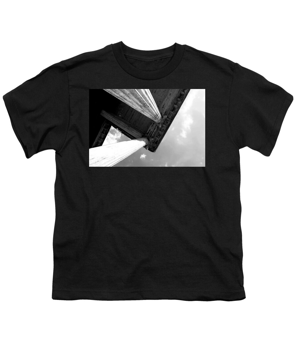 Landscape Youth T-Shirt featuring the photograph Old Building Black and White by Morgan Carter