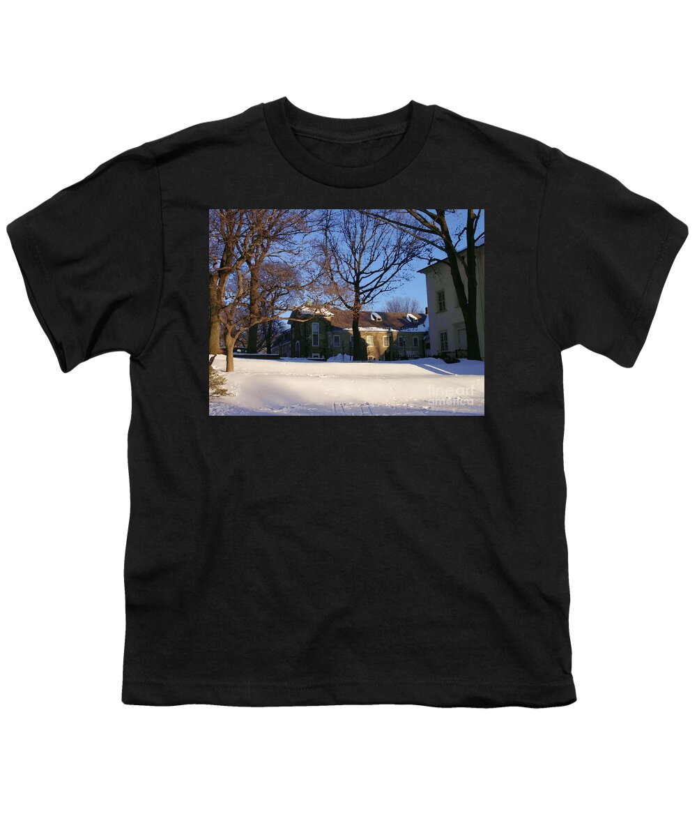 Bethlehem Pa Youth T-Shirt featuring the photograph Old Chapel - Central Moravian Church - Bethlehem PA by Jacqueline M Lewis