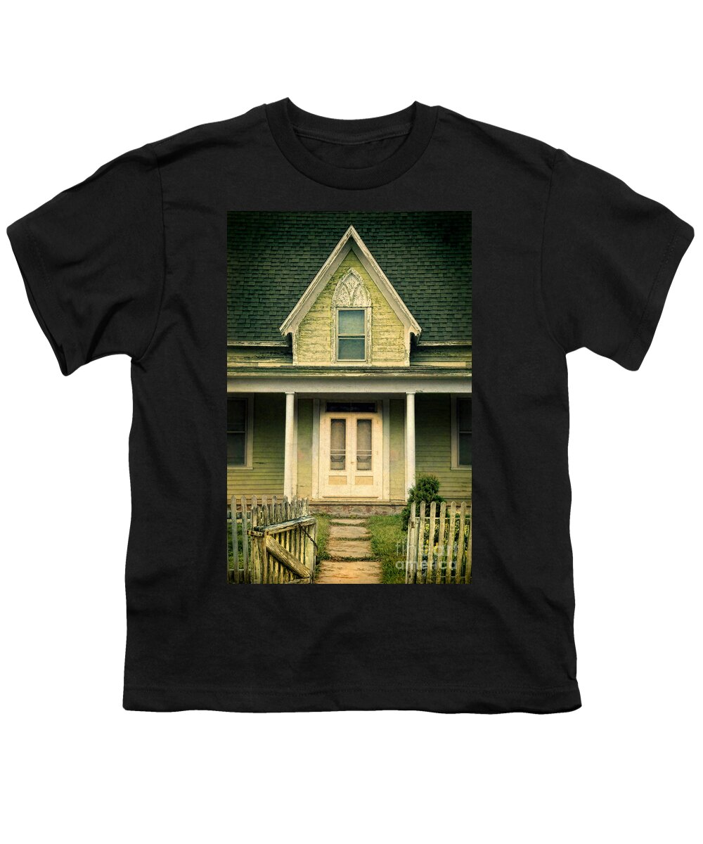 House Youth T-Shirt featuring the photograph Old House Open Gate by Jill Battaglia