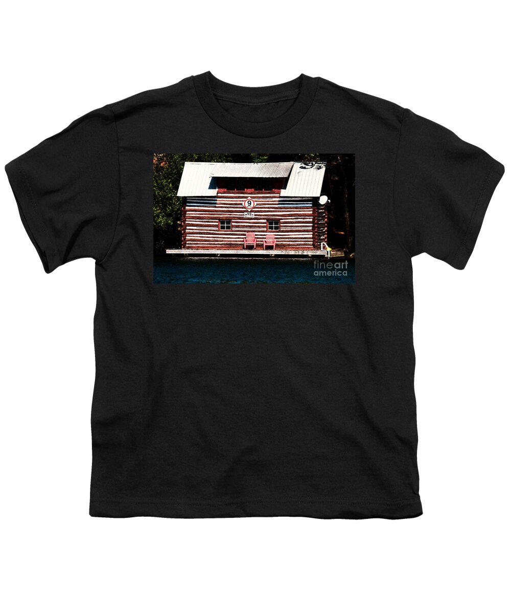 Old Youth T-Shirt featuring the photograph Old log cabin by Les Palenik