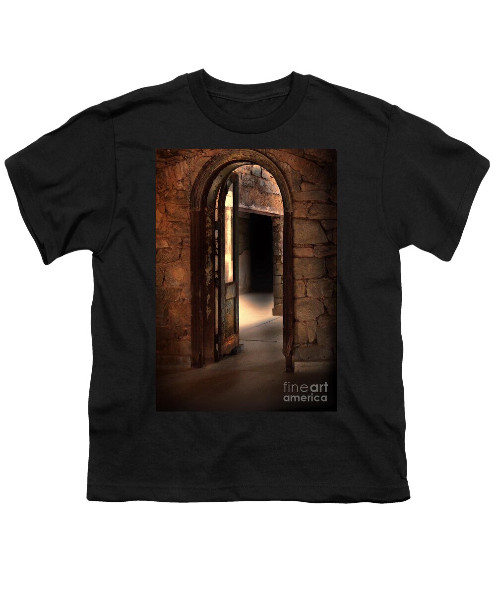 Door Youth T-Shirt featuring the photograph Open Doorways in Old Building by Jill Battaglia