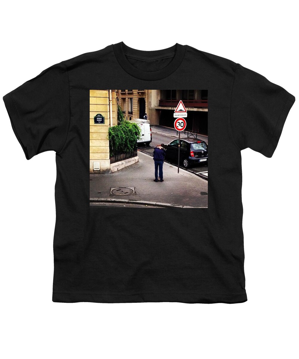 Paris Youth T-Shirt featuring the photograph Other Lovers In #paris by Allan Piper