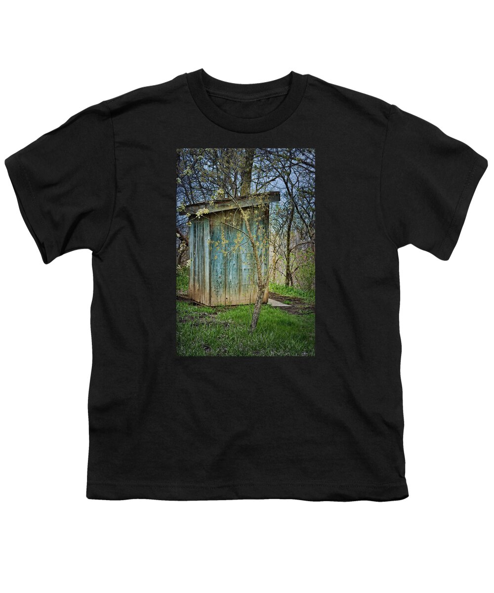 Outbuildings Youth T-Shirt featuring the photograph Outhouse in Spring by Nikolyn McDonald