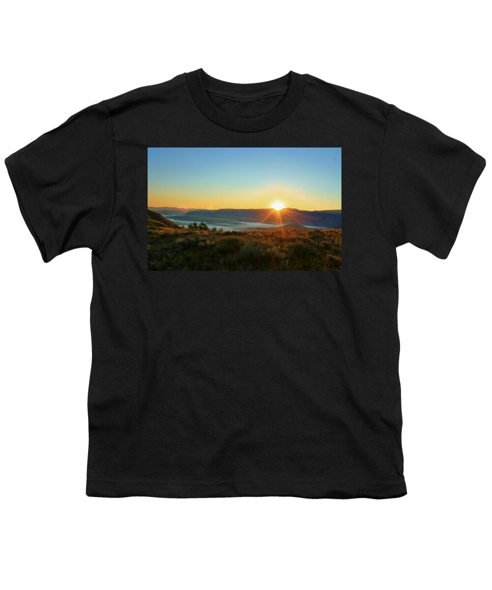 Jackson Hole Youth T-Shirt featuring the photograph Over the Mountain by Catie Canetti