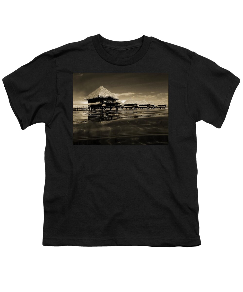 Overwater Bungalows Youth T-Shirt featuring the photograph Overwater Bungalows by Zinvolle Art