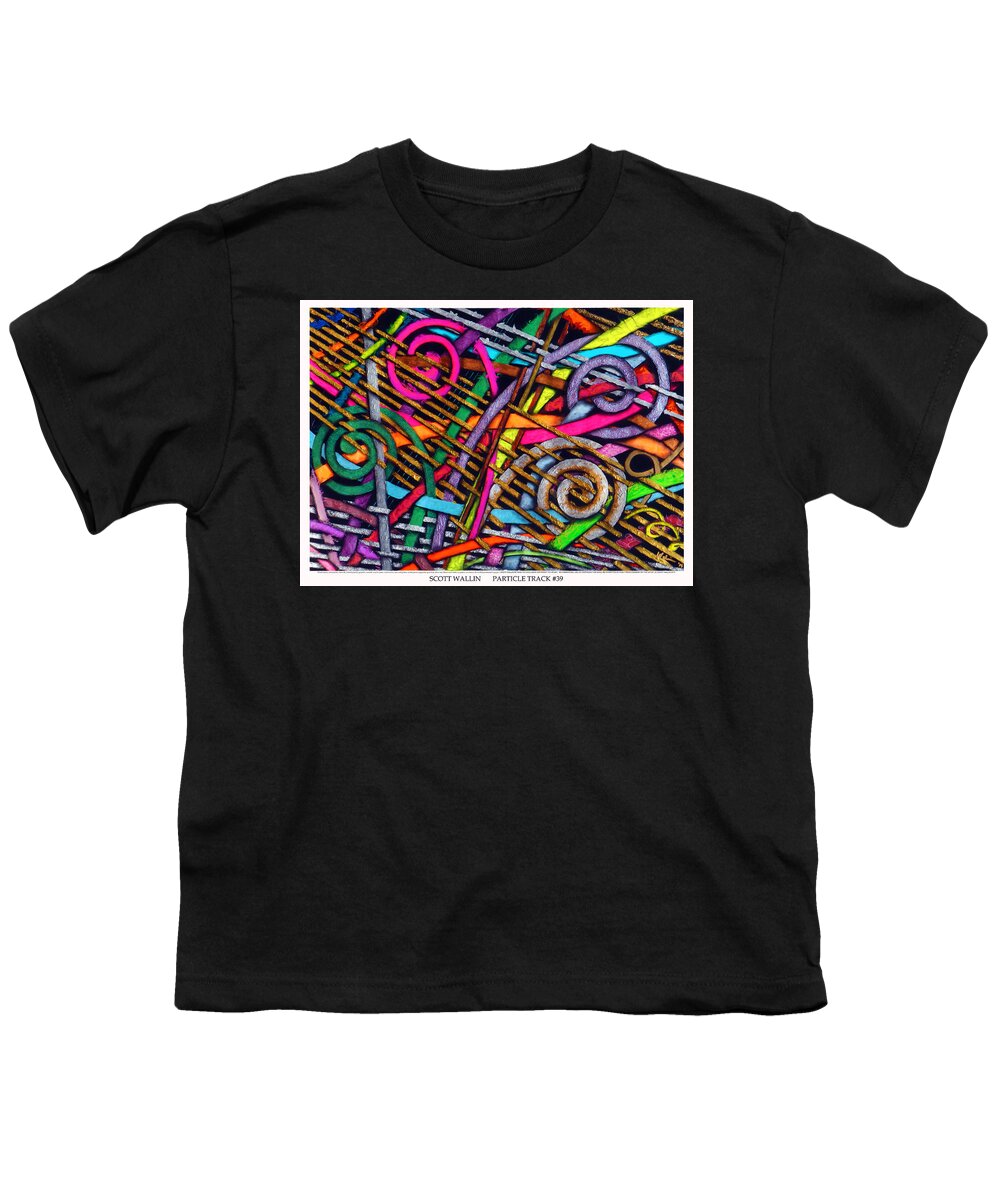 Abstract Youth T-Shirt featuring the painting Particle Track Thirty-Nine by Scott Wallin