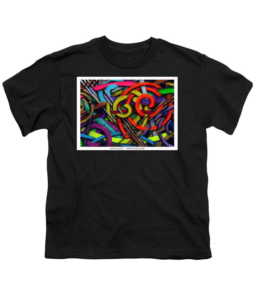Abstract Youth T-Shirt featuring the painting Particle Track Thirty by Scott Wallin