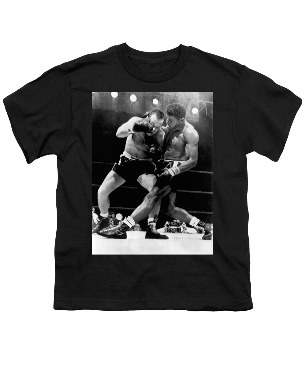 1950s Youth T-Shirt featuring the photograph Patterson And Johansson Boxing by Underwood Archives