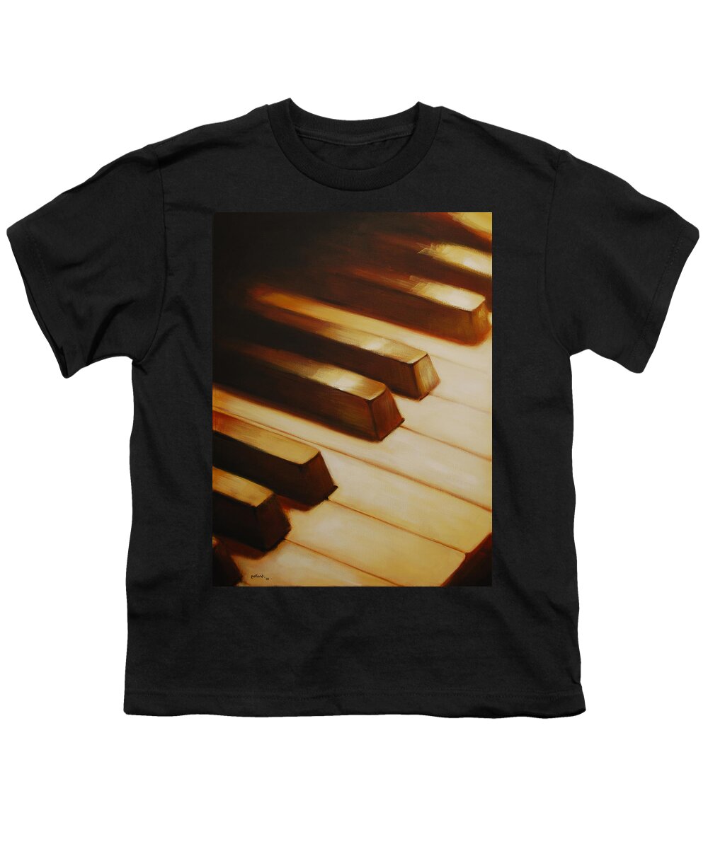 Piano Youth T-Shirt featuring the painting Piano by Glenn Pollard