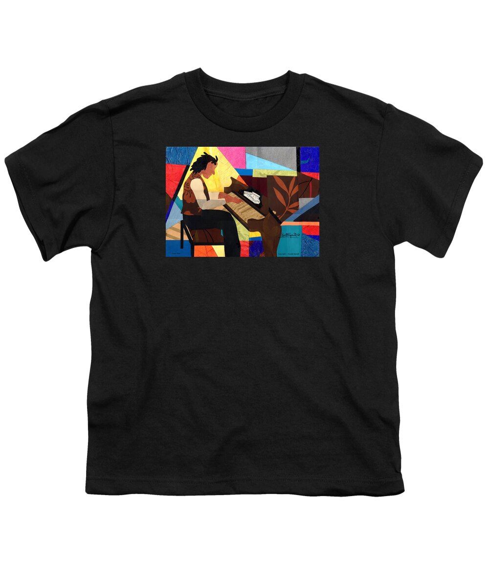 Everett Spruill Youth T-Shirt featuring the painting Piano Man by Everett Spruill