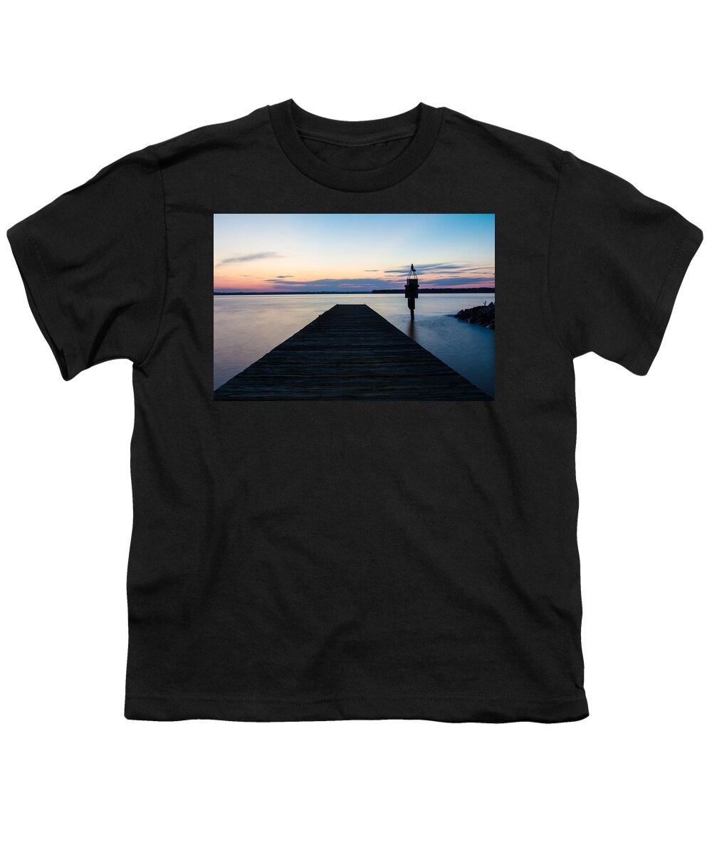 Indian Head Youth T-Shirt featuring the photograph Pier at Sunset by Leah Palmer