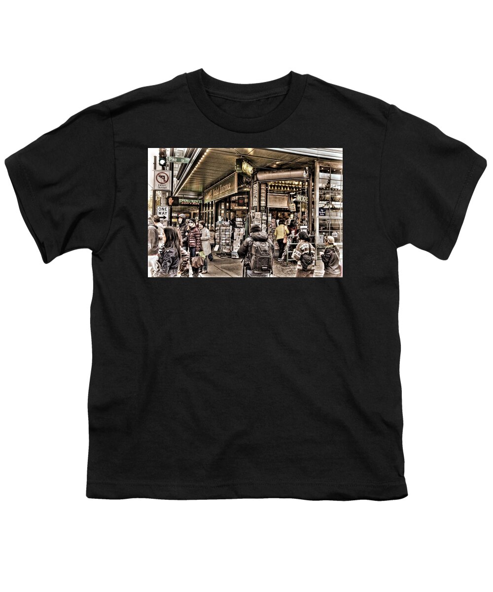 Seattle Youth T-Shirt featuring the photograph Pike and First by Spencer McDonald