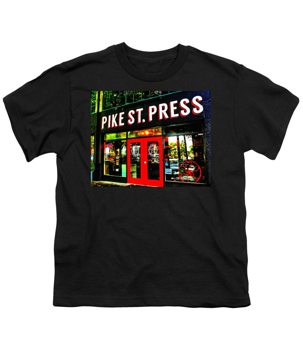 Pike Youth T-Shirt featuring the photograph Pike Press by Benjamin Yeager