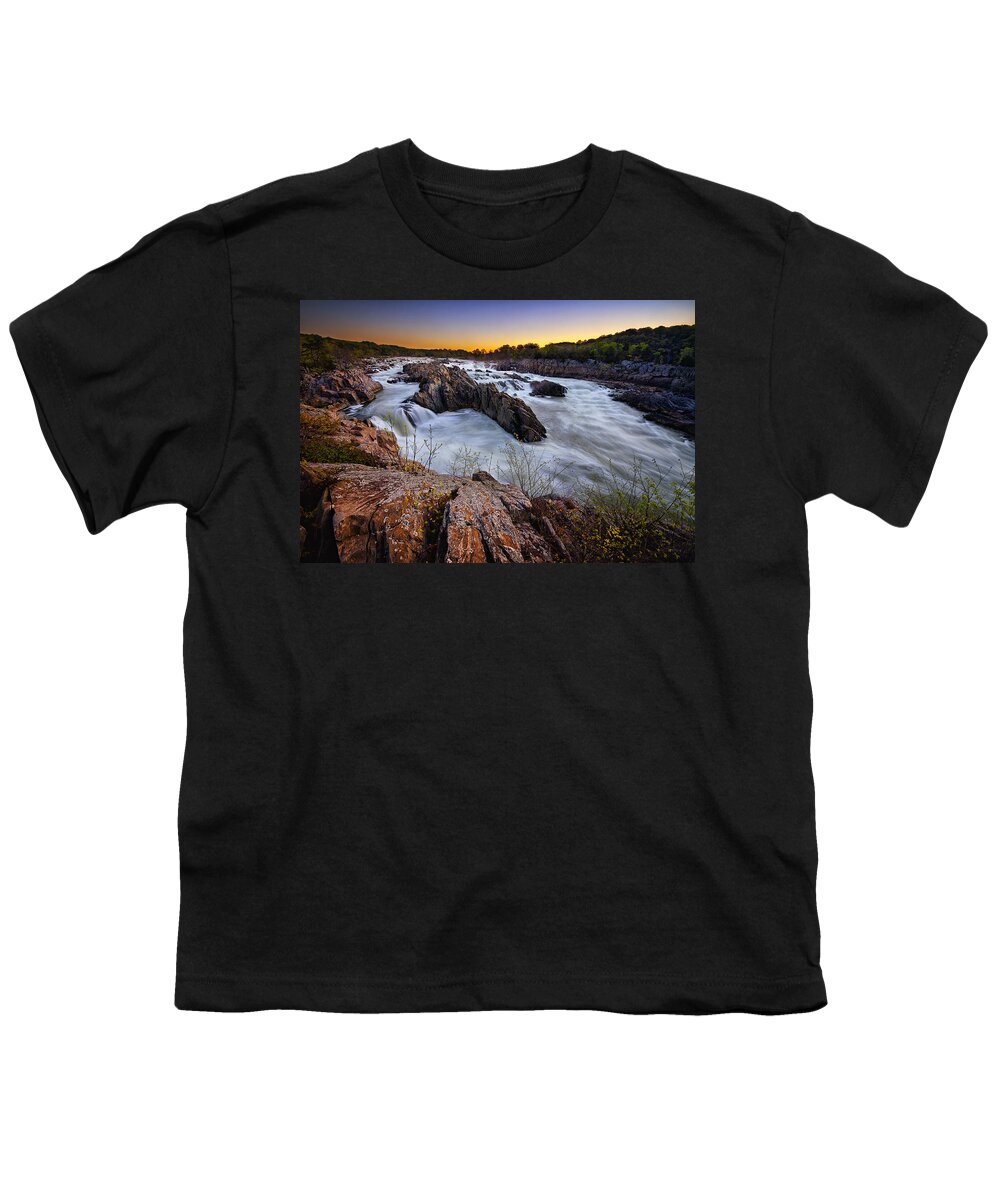Dawn Youth T-Shirt featuring the photograph Potomac Rush by Neil Shapiro