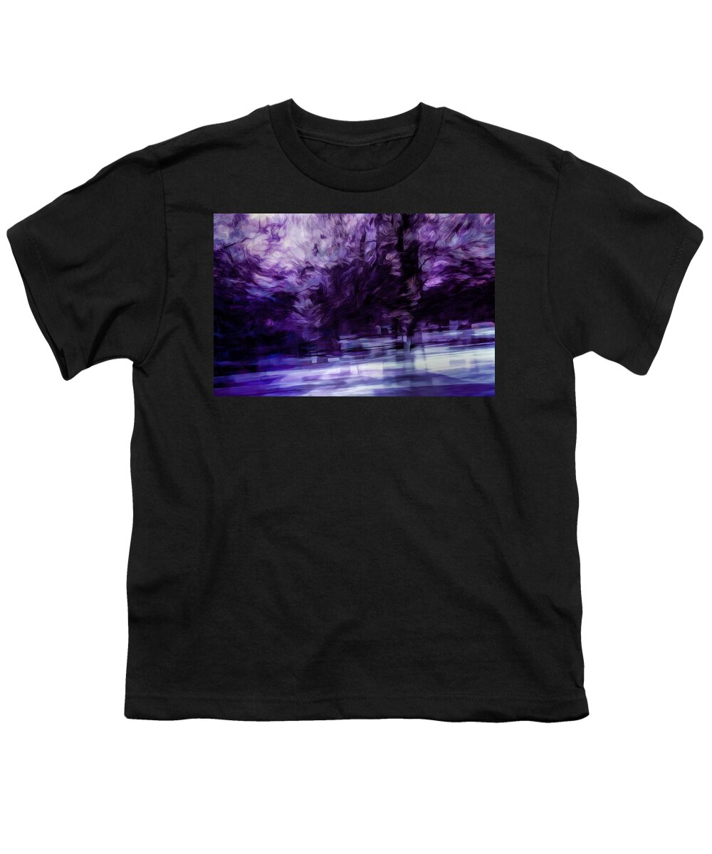 Purple Youth T-Shirt featuring the digital art Purple Fire by Scott Norris