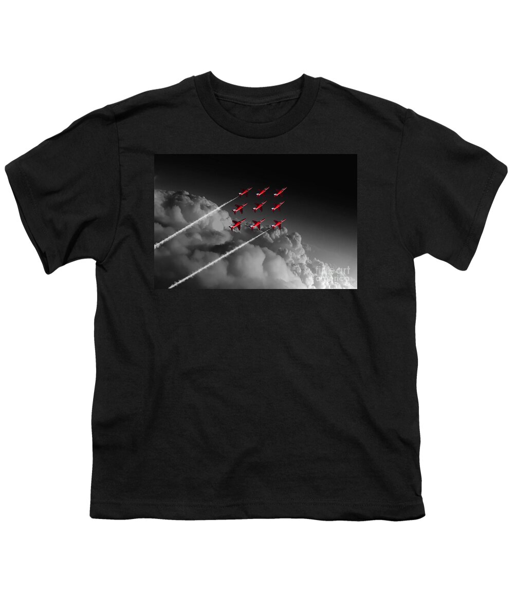 Red Youth T-Shirt featuring the digital art Red Arrows Diamond 9 - Pop by Airpower Art