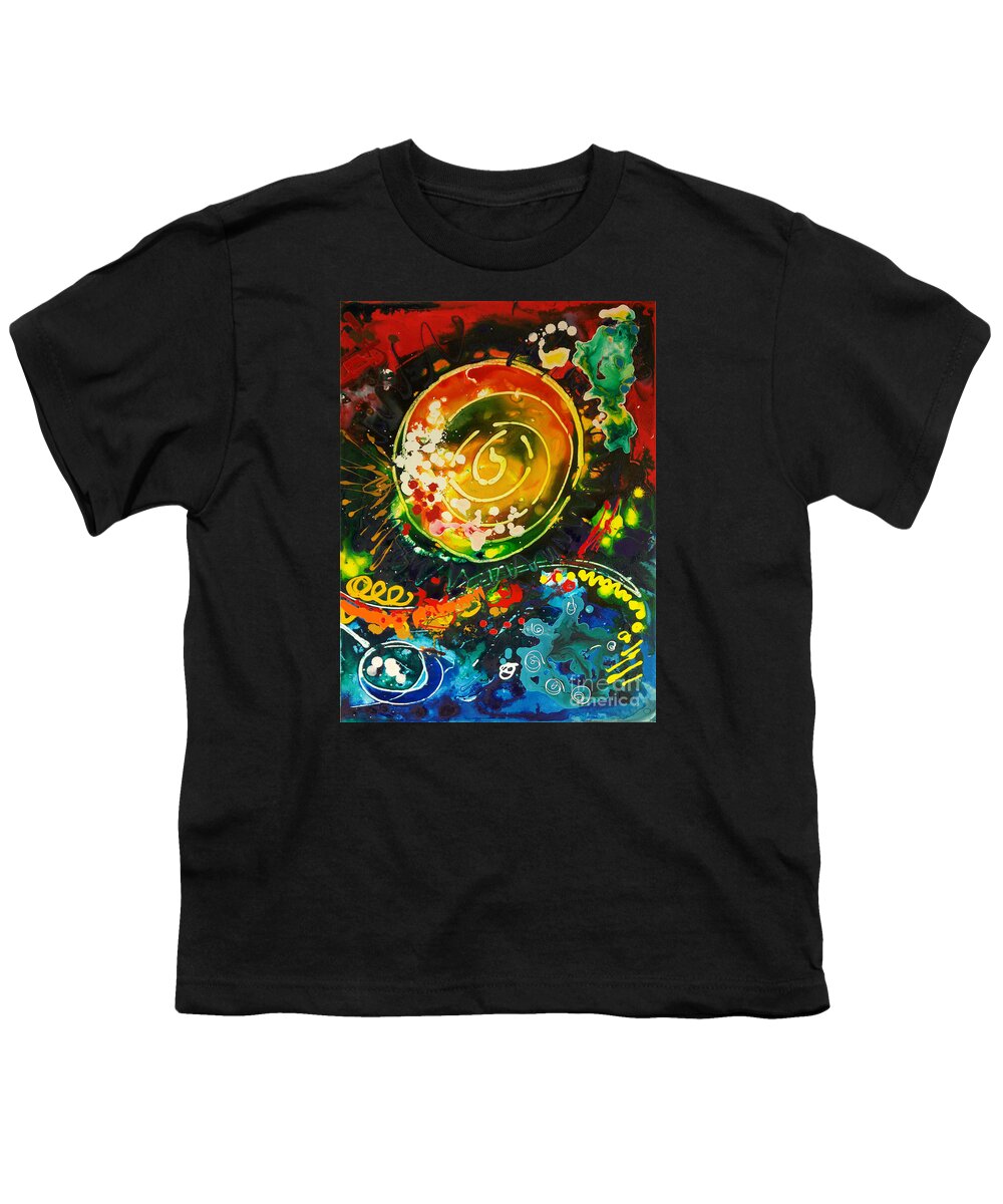 Sally Trace Youth T-Shirt featuring the painting Redshift canvas 3 by Sally Trace