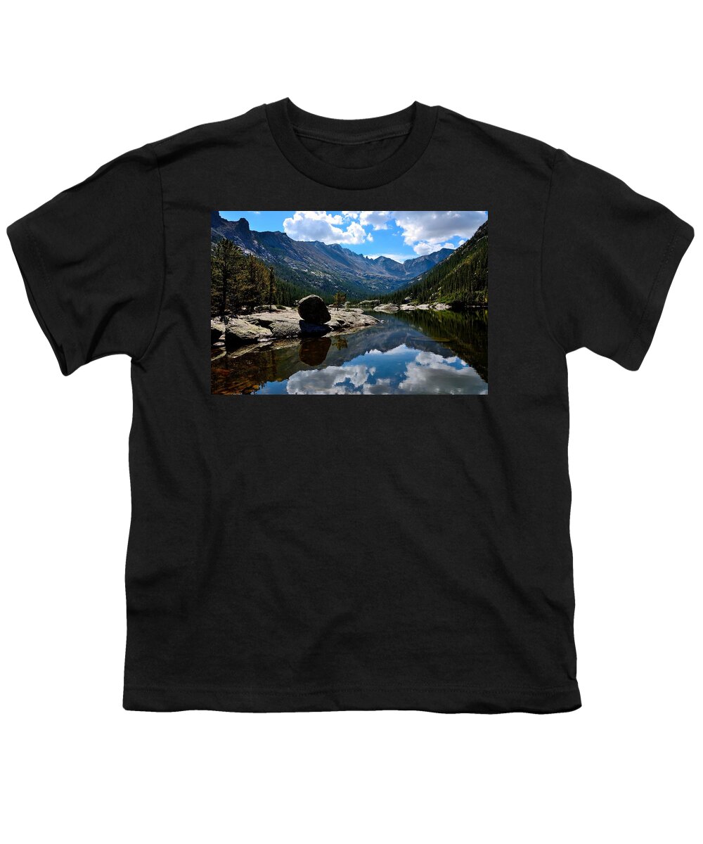 Mills Youth T-Shirt featuring the photograph Reflection in Mills Lake by Tranquil Light Photography