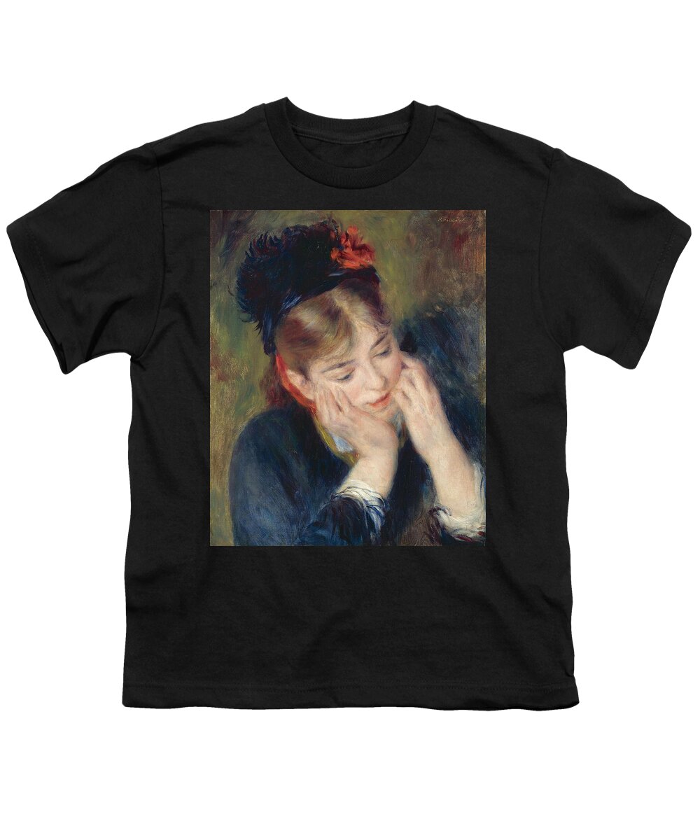 Pierre-auguste Renoir Youth T-Shirt featuring the painting Reflexion by Pierre-Auguste Renoir