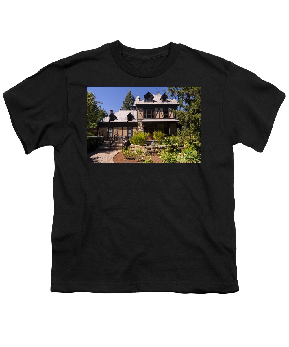 Napa Youth T-Shirt featuring the photograph Rhine House At Beringer Winery St Helena Napa California DSC1724 by Wingsdomain Art and Photography