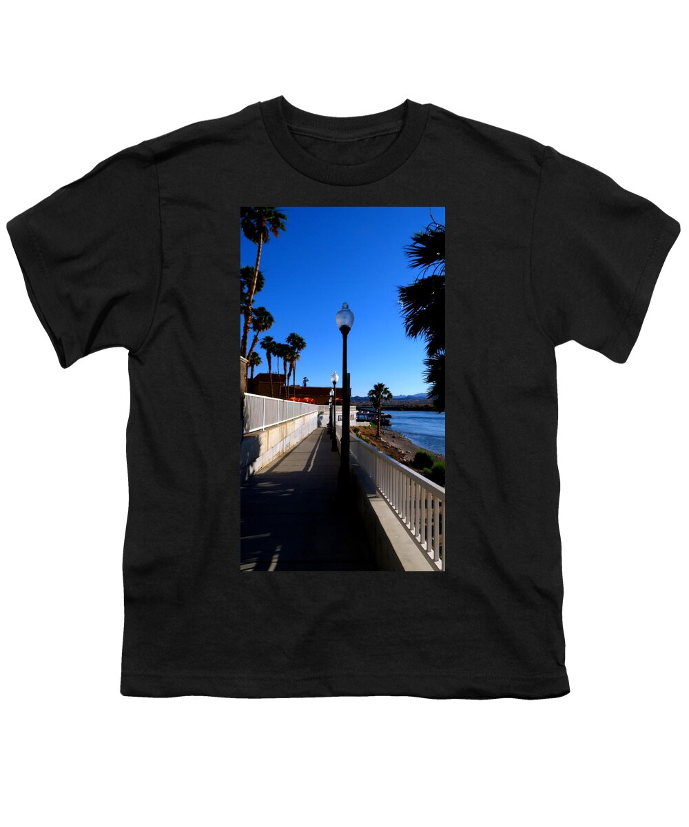 River Walk Youth T-Shirt featuring the photograph River Walk In Laughlin Nevada by Kay Novy