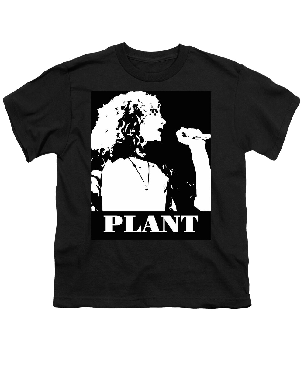 Robert Youth T-Shirt featuring the digital art Robert Plant Black and White Pop Art by David G Paul