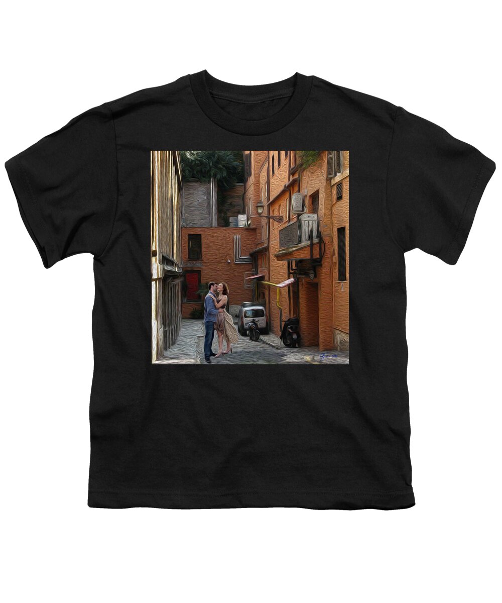 Rome Youth T-Shirt featuring the digital art Romantica by Vincent Franco