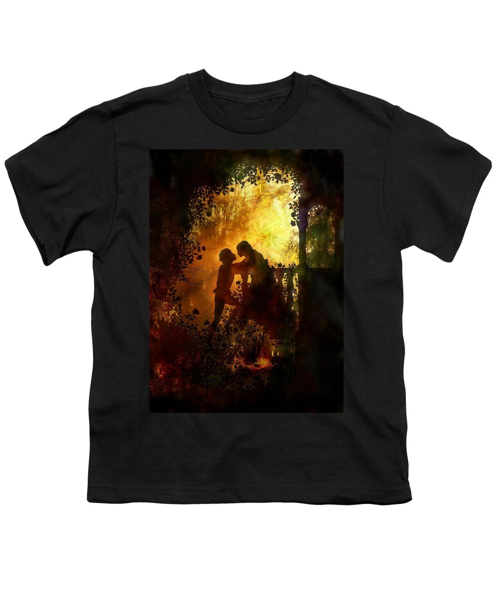 Romeo And Juliet Youth T-Shirt featuring the digital art Romeo and Juliet - the love story by Lilia S