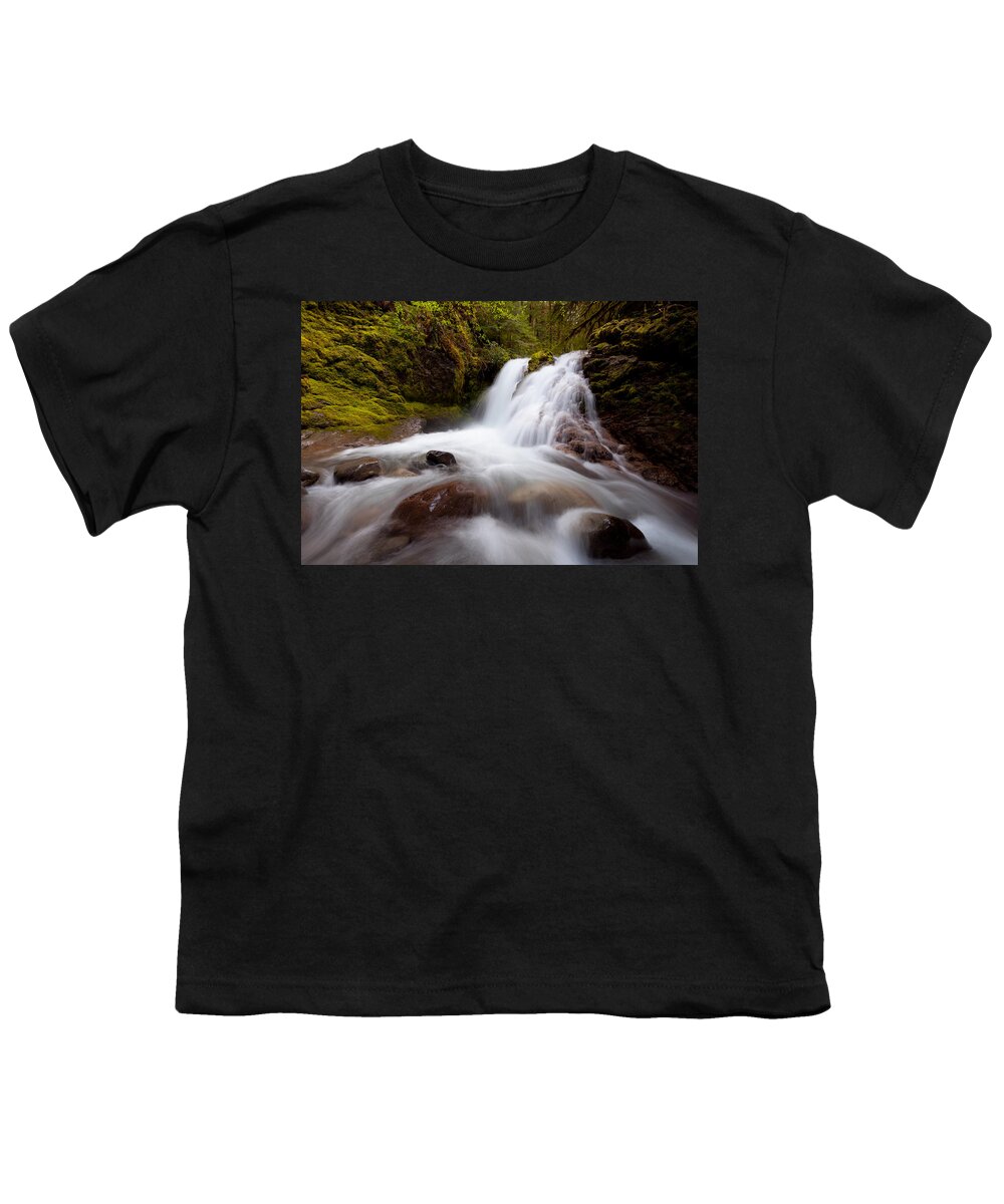 Waterfall Youth T-Shirt featuring the photograph Rushing Cascades by Andrew Kumler