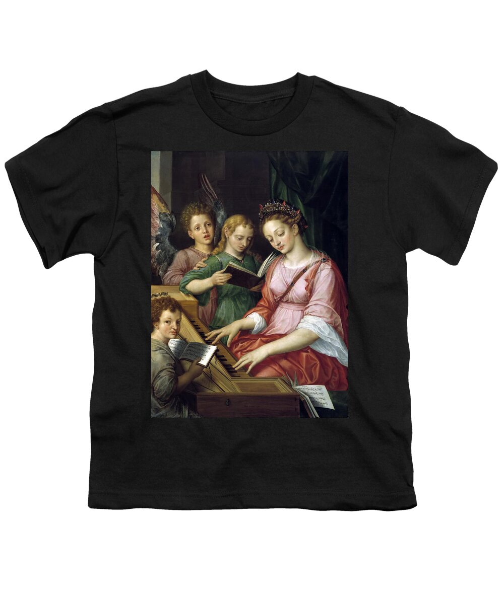 Michiel Coxcie Youth T-Shirt featuring the painting Saint Cecilia by Michiel Coxcie
