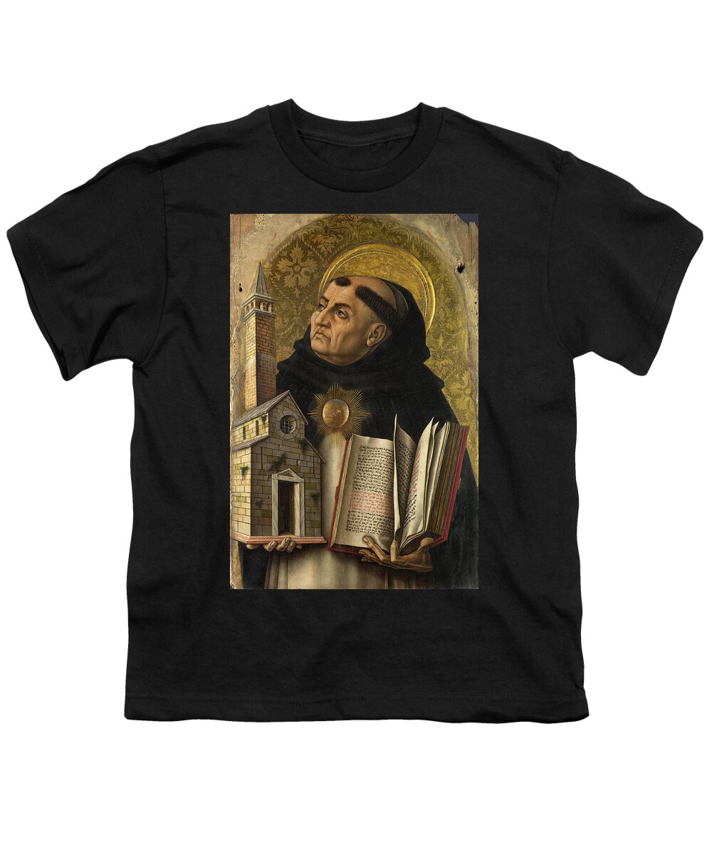 Carlo Crivelli Youth T-Shirt featuring the painting Saint Thomas Aquinas by Carlo Crivelli