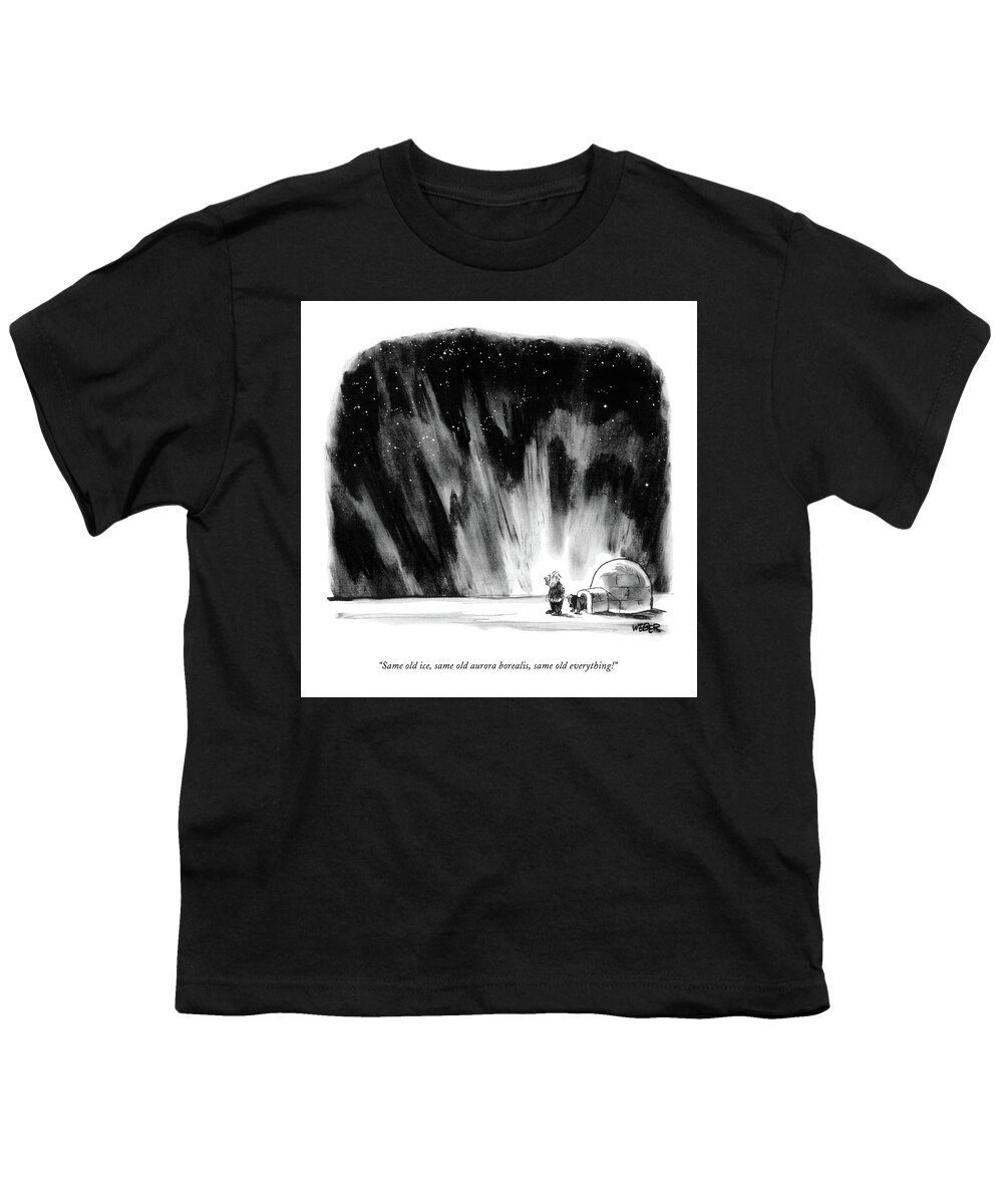 North Pole Youth T-Shirt featuring the drawing Same Old Ice by Robert Weber